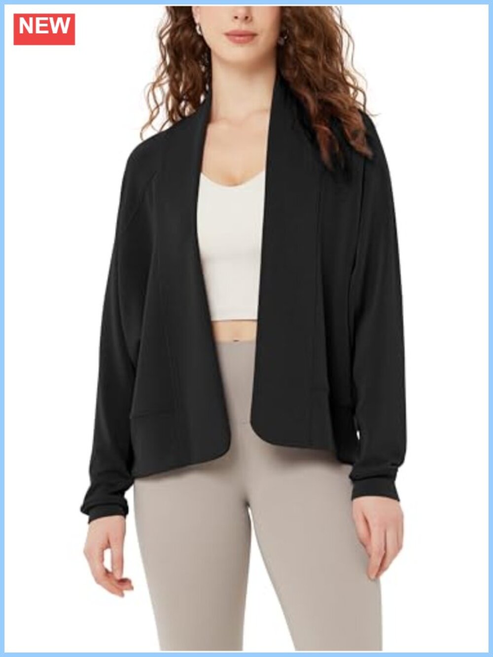 Modal Soft Open Front Cardigan Long Sleeve Draped Layering Outwear